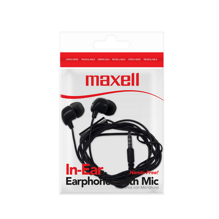 Auricular In- Bax c/ mic Negro Maxell