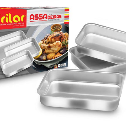 Juego de asaderas rect bajo 3pzs EIRILAR