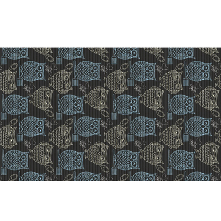 Alfombra (Buhos azules) 43X15 cm KAPAZI