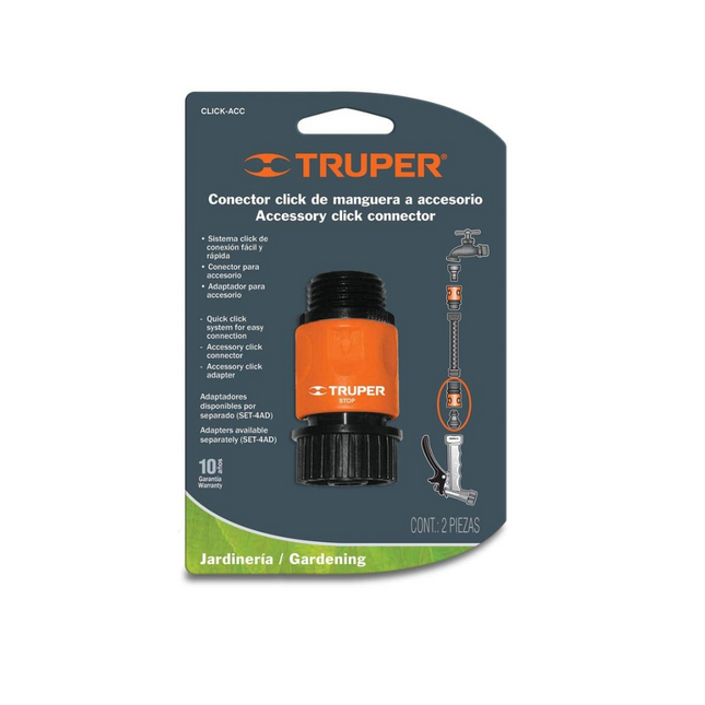 Conector Click de Manguera 3/4 Juego TRUPER