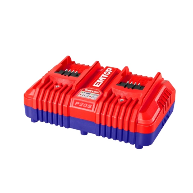Cargador Rapido p/Bat. 2Puertos 20V/4Ah EMTOP