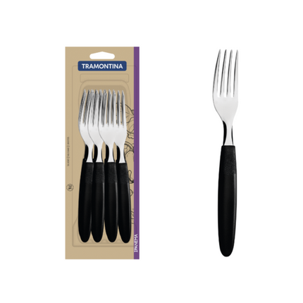 Tenedor Ipanema Negro x12 TRAMONTINA