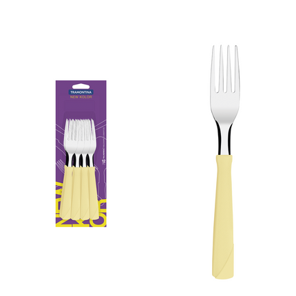 Tenedor New Kolor Crema x12 TRAMONTINA