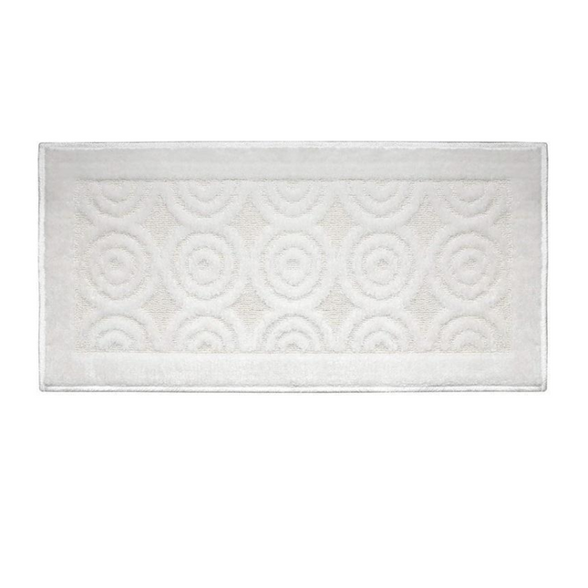 Alfombra de polipropileno maria bonita 50cm x 100cm CIRCULOS BLANCO KAPAZI