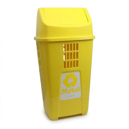 Basurero Basculante 50 Lts. Amarillo PLASVALE
