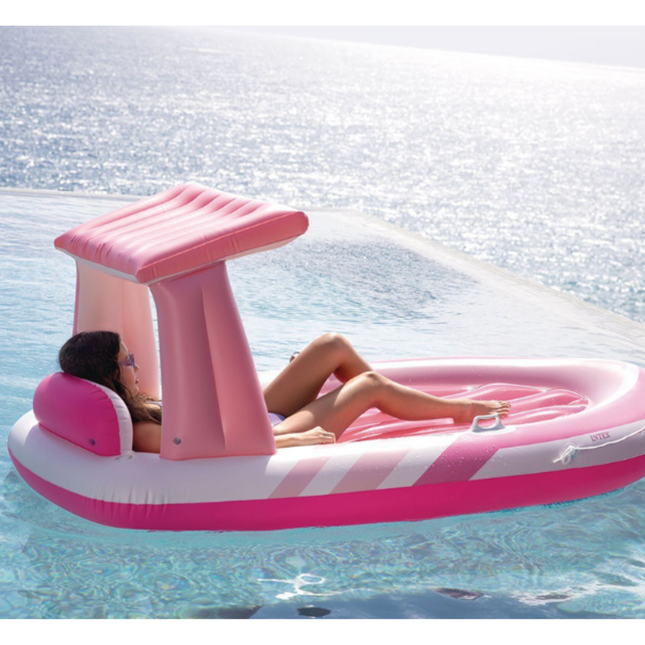 Colchoneta con techo PinkParadise INTEX