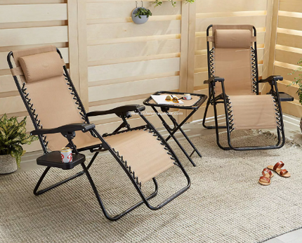 Juego de sillones+mesita(plegables c/portavaso) UPLION