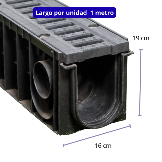 Rejilla p/drenaje 160x190X1000mm/Polipropileno KAJI MOULD