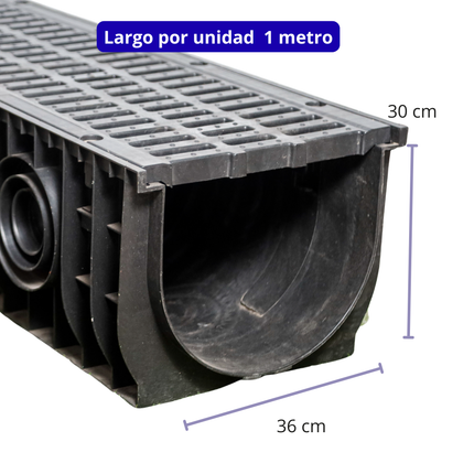 Rejilla p/drenaje 360x300X1000mm/Polipropileno KAJI MOULD