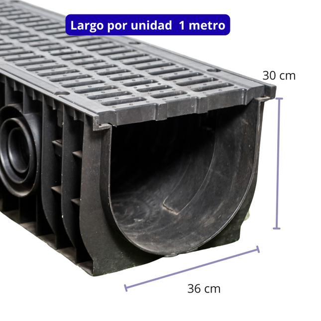 Rejilla p/drenaje 360x300X1000mm/Polipropileno KAJI MOULD