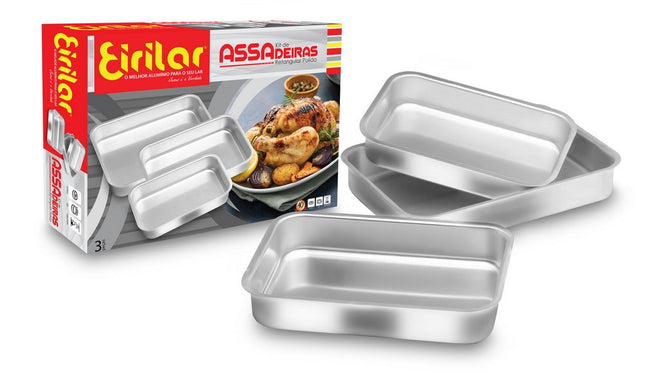 Juego de asaderas rect bajo 3pzs EIRILAR