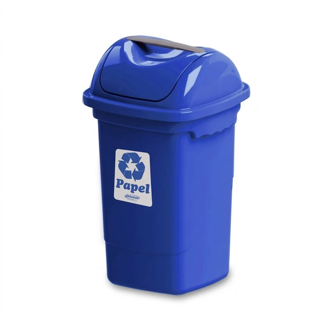 Basurero Basculante 30 Lts. Azul PLASVALE