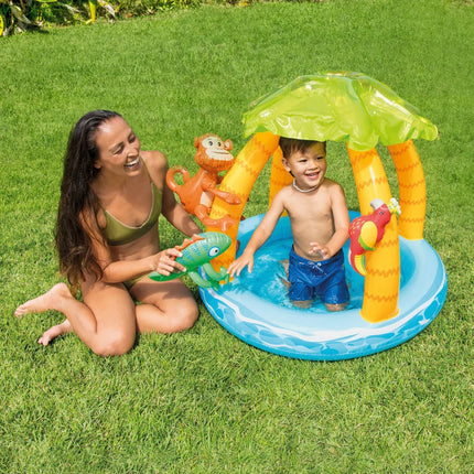 Piscina infantil c/techito Palmeras INTEX