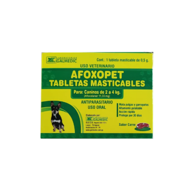 Antiparasitario Afoxopet 1 comp 2/4 Kg