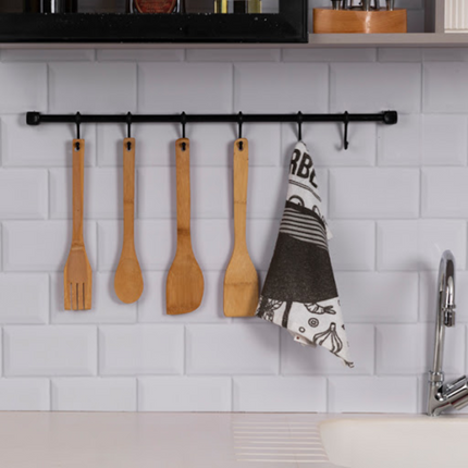Barra con 6 Ganchos 60cm METALTRU BLANCO
