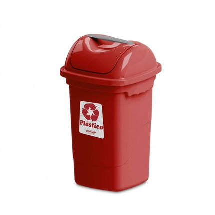 Basurero Basculante 30 Lts. Rojo PLASVALE