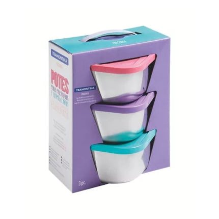 Juego bowls inox 3p caja c/ manija TRAMONTINA
