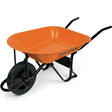 Carretilla Rueda Dura 65L Naranja TRUPER