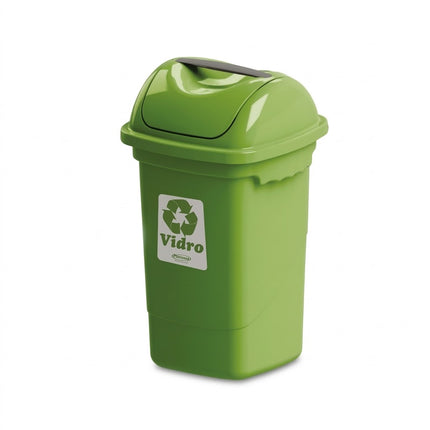 Basurero Basculante 30 Lts. Verde PLASVALE