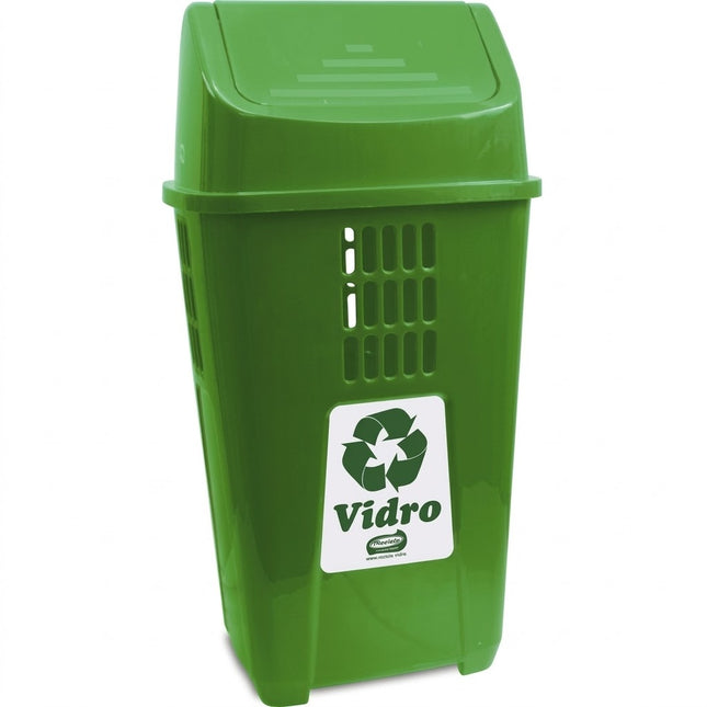 Basurero Basculante 50 Lts. Verde PLASVALE